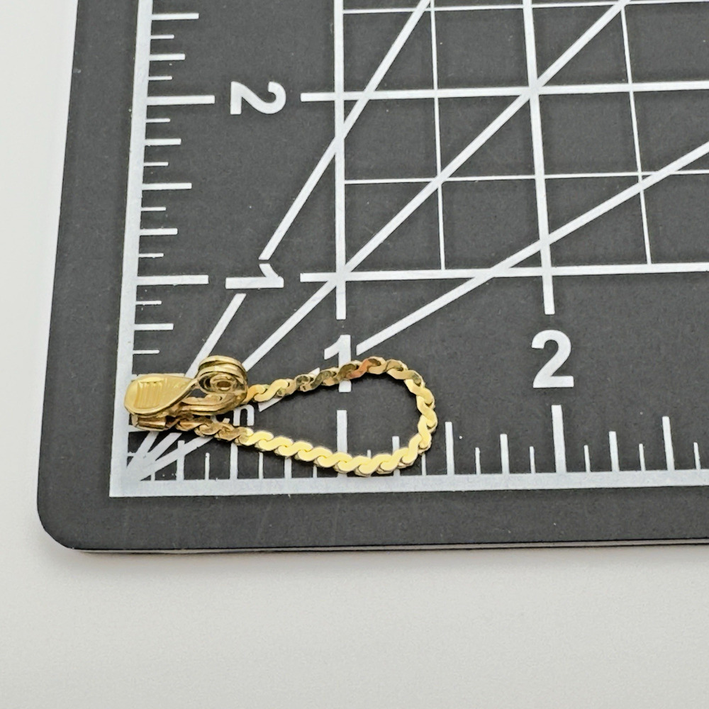 Vintage Monet Serpentine Chain Earrings Dangle Clip On 1.5" - Picture 6 of 6